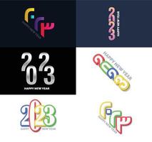 Big Set of 2023 Happy New Year logo text design 2023 number design template vector