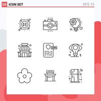 9 Universal Outline Signs Symbols of gdpr controller idea management supermarket shop Editable Vector Design Elements