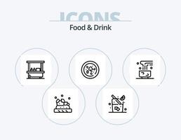 paquete de iconos de línea de alimentos y bebidas 5 diseño de iconos. . bebida. tienda. crema. vector