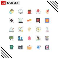 Modern Set of 25 Flat Colors Pictograph of harmony balloon noodle travel airdrop Editable Vector Design Elements