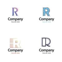 Letter R Big Logo Pack Design Creative Modern logos design for your business vector