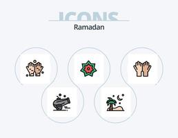 paquete de iconos llenos de línea de ramadán 5 diseño de iconos. Ramadán. kareem iftar islam vector