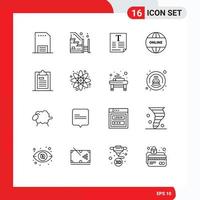 16 Creative Icons Modern Signs and Symbols of world online up business poster Editable Vector Design Elements