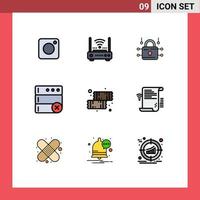 9 Creative Icons Modern Signs and Symbols of dessert serve modem delete secure Editable Vector Design Elements