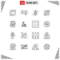 16 Thematic Vector Outlines and Editable Symbols of design layer hand watch clipboard ball Editable Vector Design Elements