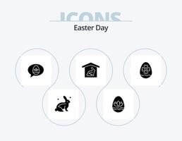Easter Glyph Icon Pack 5 Icon Design. love. nature. chat. easter. house vector