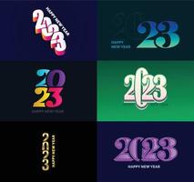 Big Set of 2023 Happy New Year logo text design 2023 number design template vector