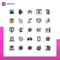 25 iconos creativos signos y símbolos modernos de química seo stick error asiento elementos de diseño vectorial editables vector