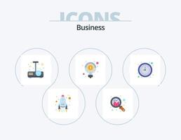 paquete de iconos planos de negocios 5 diseño de iconos. negocio. dinero. proyector bombilla. idea vector