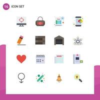 Group of 16 Flat Colors Signs and Symbols for design solution schedule mobile puzzle Editable Pack of Creative Vector Design Elements