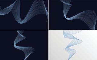 Set of 4 vector line backgrounds for a professional and polished finish