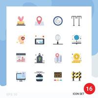 16 Creative Icons Modern Signs and Symbols of head text browser caps ui Editable Pack of Creative Vector Design Elements