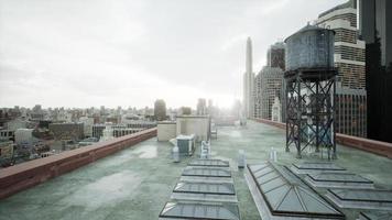 Air conditioning on the roof of a building photo