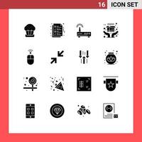 Universal Icon Symbols Group of 16 Modern Solid Glyphs of hardware shipping page ecommerce education Editable Vector Design Elements