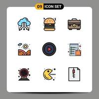 paquete de iconos de vector de stock de 9 signos y símbolos de línea para elementos de diseño de vector editables de cartera de jardín de bolsa de lago abstracto