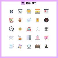 Set of 25 Vector Flat Colors on Grid for travel train programing seats material Editable Vector Design Elements
