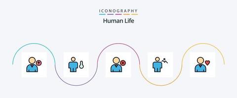 paquete de iconos de 5 planos llenos de línea humana que incluye un amigo. tierra. seguir. humano. cuerpo vector