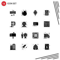 Pictogram Set of 16 Simple Solid Glyphs of market finance china business credit Editable Vector Design Elements