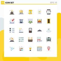 Modern Set of 25 Flat Colors and symbols such as coding finance pencil file document Editable Vector Design Elements