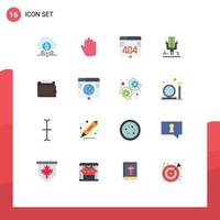 Mobile Interface Flat Color Set of 16 Pictograms of personal finance web cash recording Editable Pack of Creative Vector Design Elements