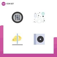 4 Universal Flat Icons Set for Web and Mobile Applications options imagination adapter energy inspiration Editable Vector Design Elements