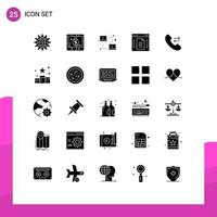 25 User Interface Solid Glyph Pack of modern Signs and Symbols of browser transfer payment networking computing Editable Vector Design Elements