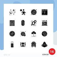 Stock Vector Icon Pack of 16 Line Signs and Symbols for best website router people iot camping Editable Vector Design Elements