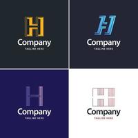 Letter H Big Logo Pack Design Creative Modern logos design for your business vector