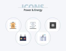 Power And Energy Flat Icon Pack 5 Icon Design. line. electricity. generator. recycle. garbage vector