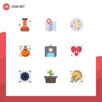 9 Flat Color concept for Websites Mobile and Apps off instagram science contac thanksgiving Editable Vector Design Elements