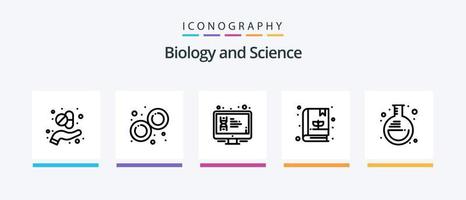 paquete de iconos de línea 5 de biología que incluye medicina. cápsula. jardín. alternativa. planta. diseño de iconos creativos vector