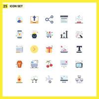 Pictogram Set of 25 Simple Flat Colors of user hero connect header social Editable Vector Design Elements