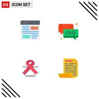 Stock Vector Icon Pack of 4 Line Signs and Symbols for application email layout help oncology Editable Vector Design Elements