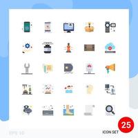 conjunto de 25 iconos de interfaz de usuario modernos signos de símbolos para elementos de diseño de vector editables de cuadro de idea de computadora de luz de cámara