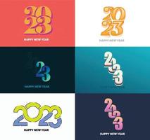 Big Collection of 2023 Happy New Year symbols Cover of business diary for 2023 with wishes vector