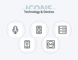 paquete de iconos de línea de dispositivos 5 diseño de iconos. tecnología. iPod Bluetooth. electrónica. intercambio vector