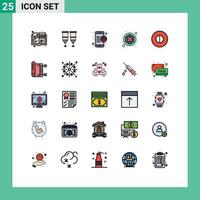 Universal Icon Symbols Group of 25 Modern Filled line Flat Colors of ancient digital transfusion blocker online data Editable Vector Design Elements