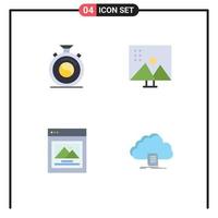 4 Thematic Vector Flat Icons and Editable Symbols of clock interface practice modify photographs picture Editable Vector Design Elements