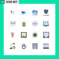 Set of 16 Modern UI Icons Symbols Signs for document oil cloud backup mechanic online storage Editable Pack of Creative Vector Design Elements