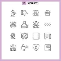 16 Creative Icons Modern Signs and Symbols of place monitor business desktop computer Editable Vector Design Elements