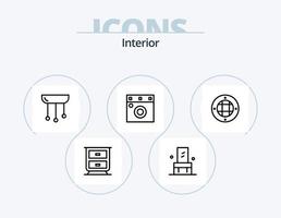 paquete de iconos de línea interior 5 diseño de iconos. silla. interior. interior. familiar. fin vector