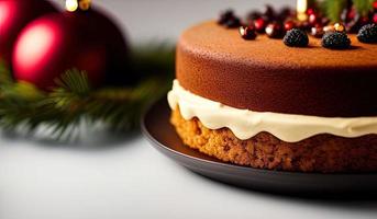 publicidad fotografía profesional de alimentos primer plano de un pastel de navidad foto