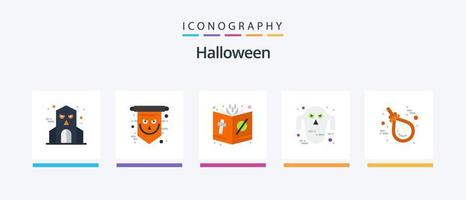 Halloween Flat 5 Icon Pack Including gallo. halloween. bible. ghoul. religion. Creative Icons Design vector