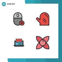 Universal Icon Symbols Group of 4 Modern Filledline Flat Colors of computers consulting hardware food dialog Editable Vector Design Elements
