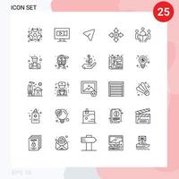 Modern Set of 25 Lines and symbols such as businessman navigation arrow location arrow Editable Vector Design Elements