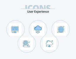 User Experience Blue Icon Pack 5 Icon Design. user. performance. list. meter. signal vector