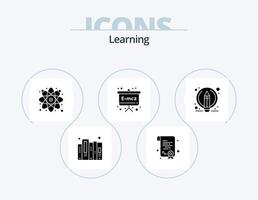 Learning Glyph Icon Pack 5 Icon Design. pencil. edit. atom. writing. emc physics vector