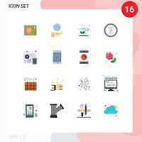 Group of 16 Modern Flat Colors Set for delete next services interface arrow Editable Pack of Creative Vector Design Elements