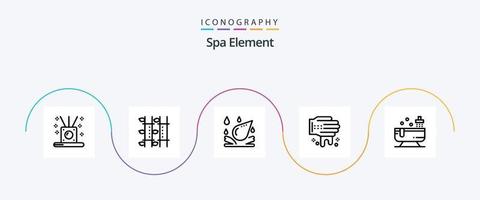 Spa Element Line 5 Icon Pack Including shower. bathroom. spa. spa. hand vector