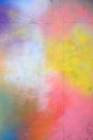 A large fragment of the graffiti pattern applied to the wall with aerosol paint. The gradient between several colors is carried out by spraying the paint. Abstract background image photo